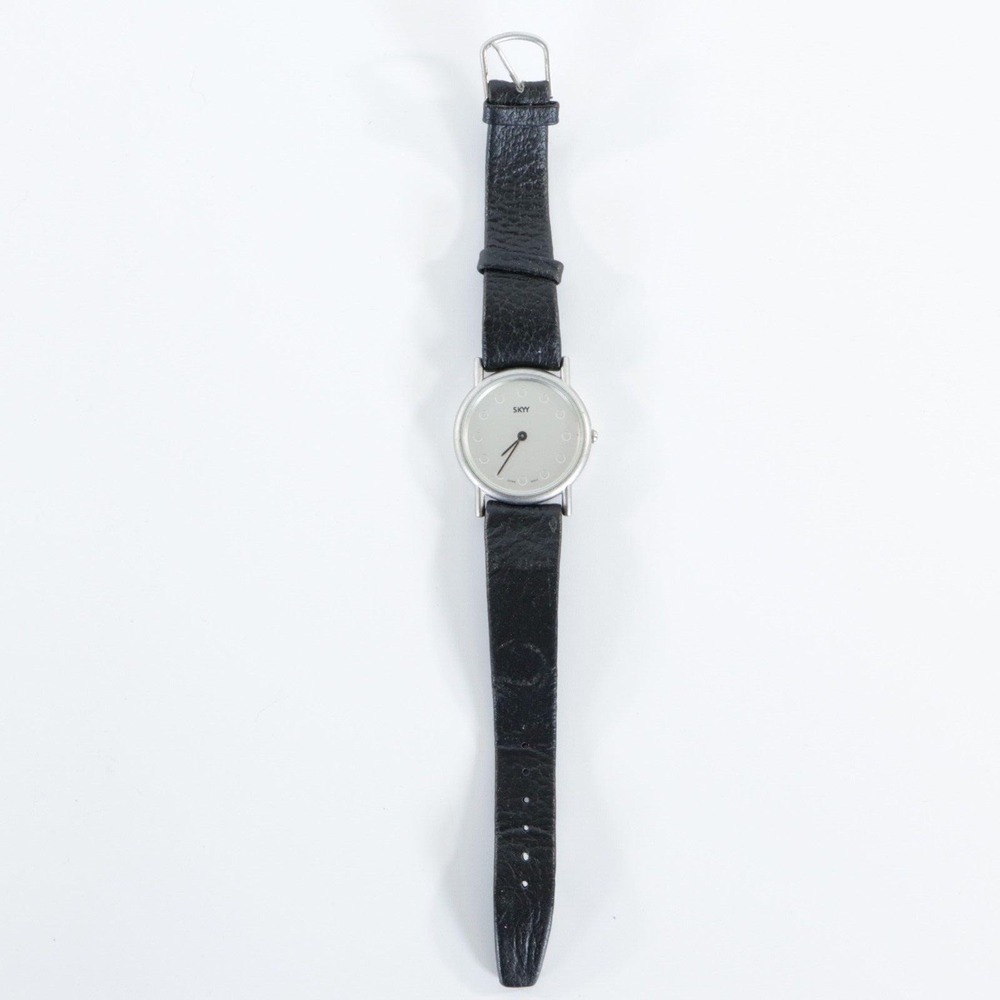 Sky Vodka Analog Wrist Watch Mens Black Buckle Band Japan With Battery